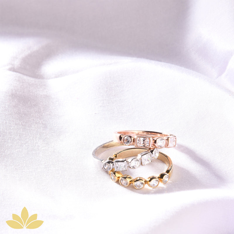 Rose Gold Stack Ring Set – Ayana Silver Jewellery