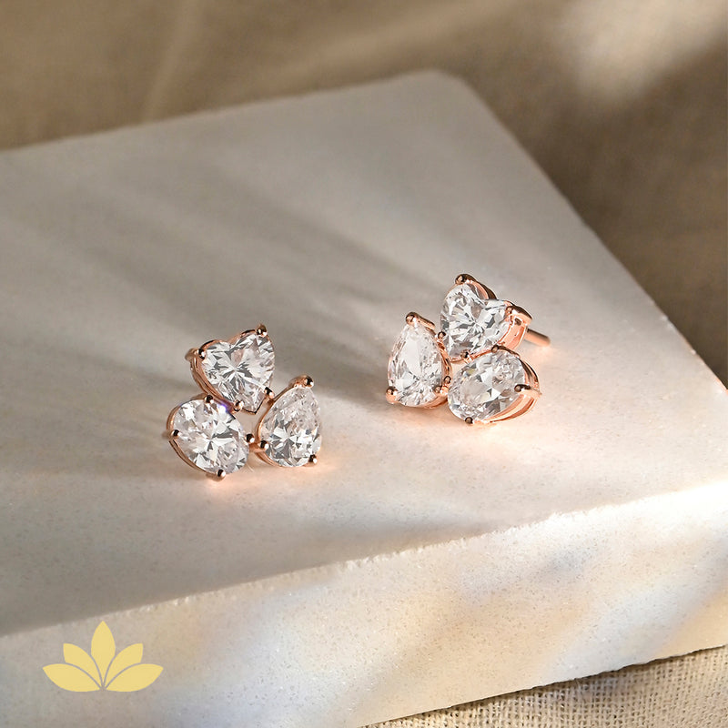 Heart Cluster Earrings