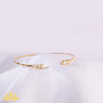 Silver 6-Stone Open Stiff Bracelet
