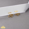 Gold Lotus Jacket Earrings