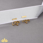Gold Lotus Jacket Earrings