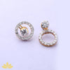 Silver Big Round Jacket Earrings