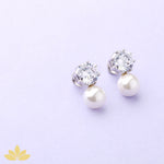 Solitaire with Pearl Drop Earrings