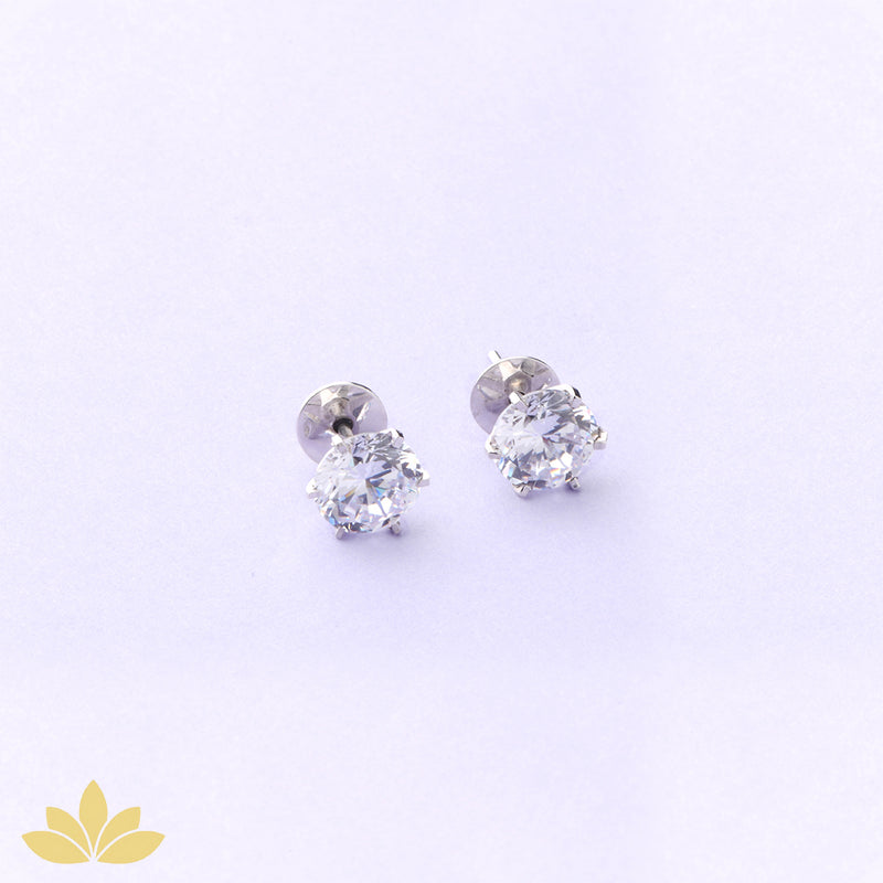 1c Round Solitaire Studs