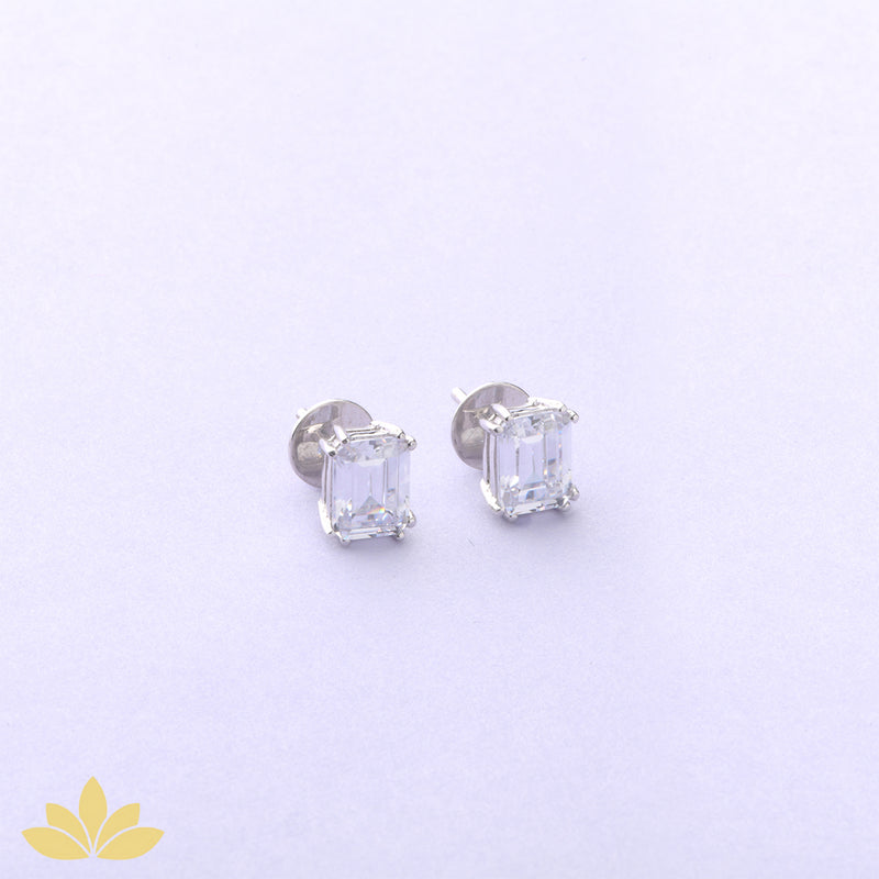 2c Emerald Cut Solitaire Studs