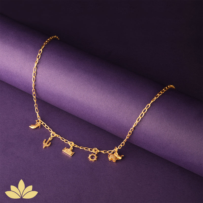 Rose Gold Charm Necklace Chain