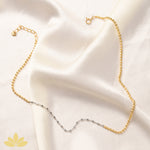 Cluster-to-Chain Dual Tone Necklace