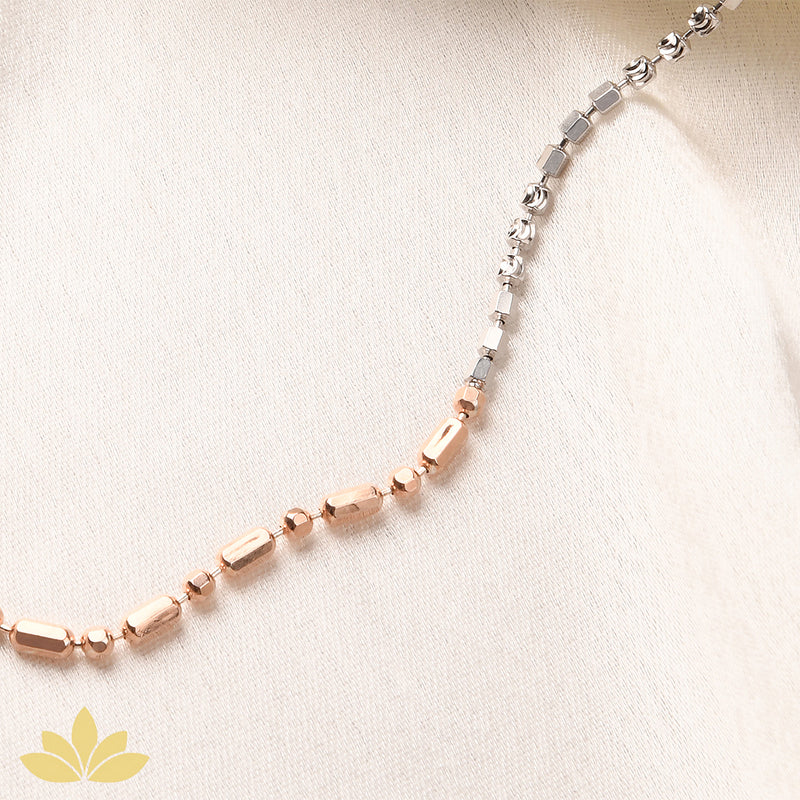 Large-Small Cylinder Dual Tone Bracelet