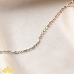 Small-to-Large Cyclinder Dual Tone Necklace