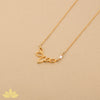 Gold Flower Bloom with Pearl Pendant