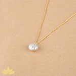 Baroque Pearl Pendant with Gold Chain