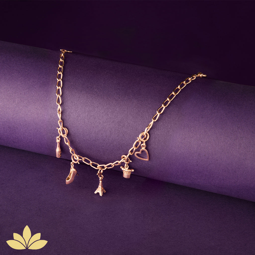 Gold Charm Bracelet Chain