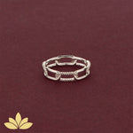 Silver Embellished Chain Ring